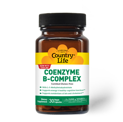 COUNTRY LIFE Coenzyme B-Complex 30 Vegan Caps.