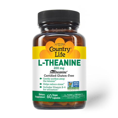 COUNTRY LIFE L-Theanine 200 mg. 60 Vegan Caps.