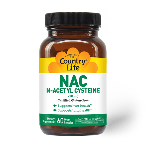 COUNTRY LIFE NAC 750 mg. 60 Vegan Caps.