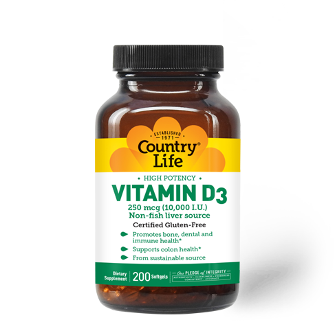 COUNTRY LIFE Vitamin D3  10,000 I.U. 200 S.G.