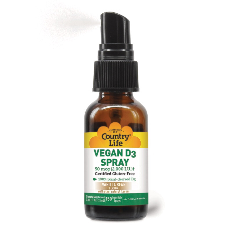 COUNTRY LIFE Vitamin D3 Spray 2,000 I.U. (strawberry) 0.81 Fl. Oz.