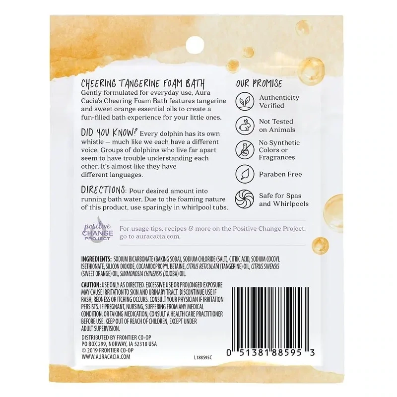 AURA CACIA Cheering Tangerine Foam Bath 2.5 oz.