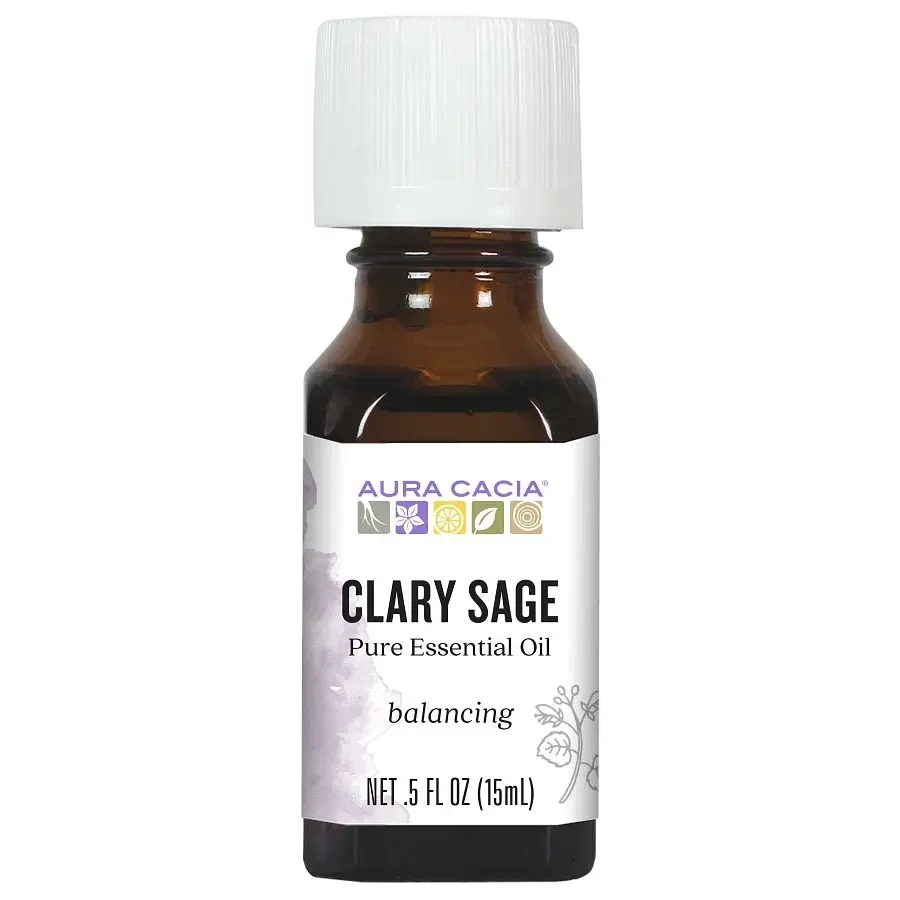 AURA CACIA Clary Sage Essential Oil .5 Fl. Oz.