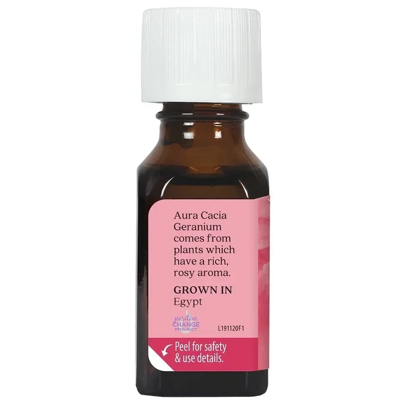 AURA CACIA Geranium Essential Oil .5 Fl. Oz.