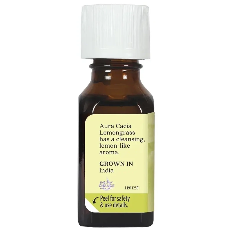 AURA CACIA Lemongrass Essential Oil .5 Fl. Oz.