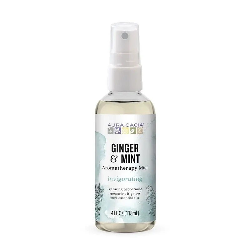 AURA CACIA Ginger &amp; Mint Room &amp; Body Mist 4 Fl. Oz.