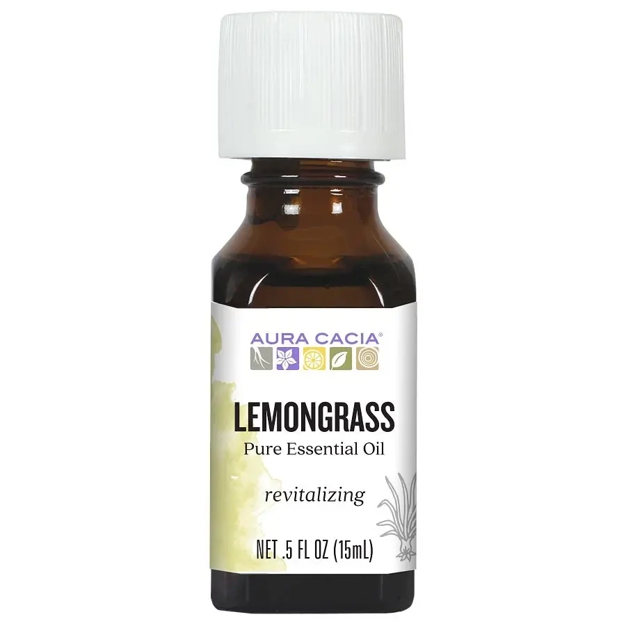 AURA CACIA Lemongrass Essential Oil .5 Fl. Oz.