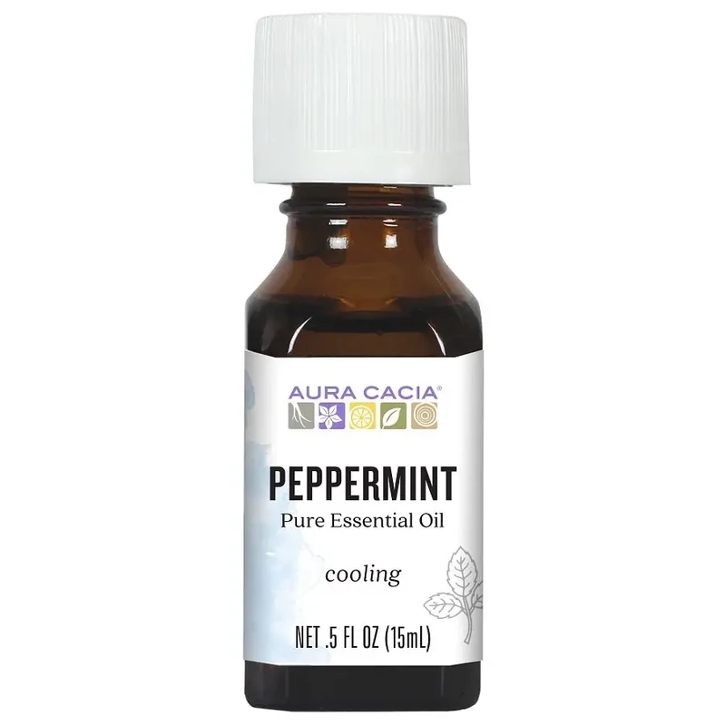 AURA CACIA Peppermint Essential Oil .5 Fl. Oz.