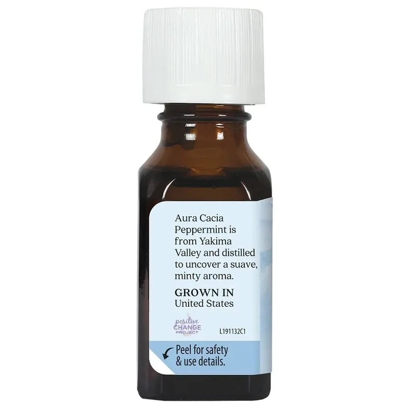 AURA CACIA Peppermint Essential Oil .5 Fl. Oz.