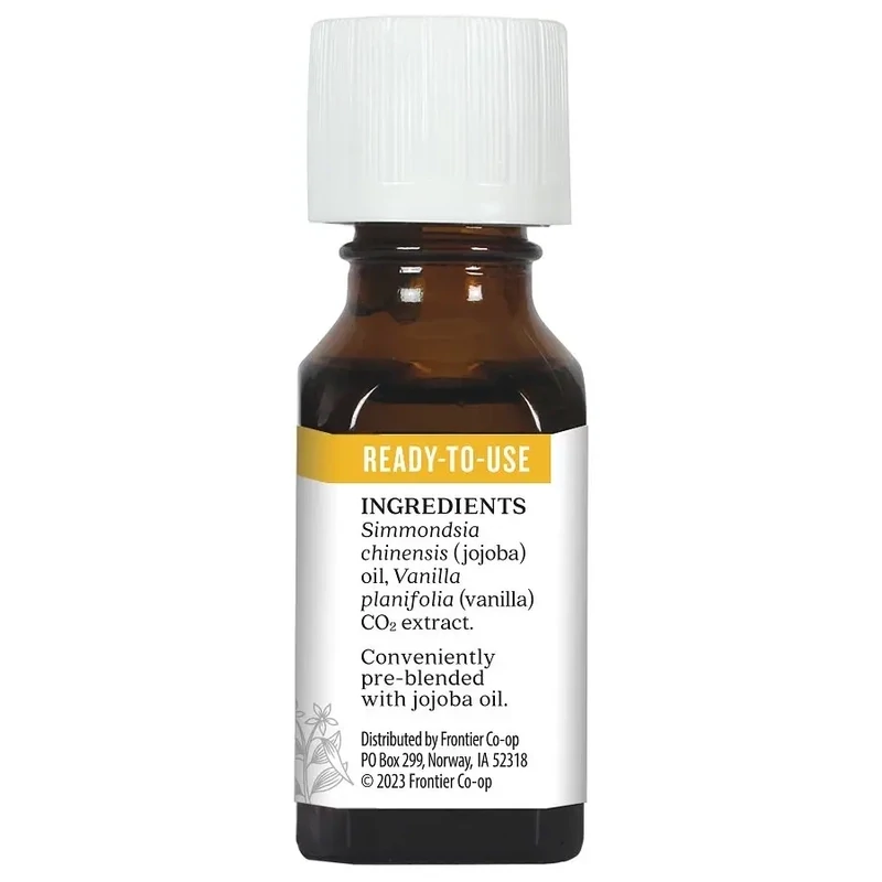 AURA CACIA Pure Essential Oils Vanilla In Jojoba Oil .5 Fl. Oz.