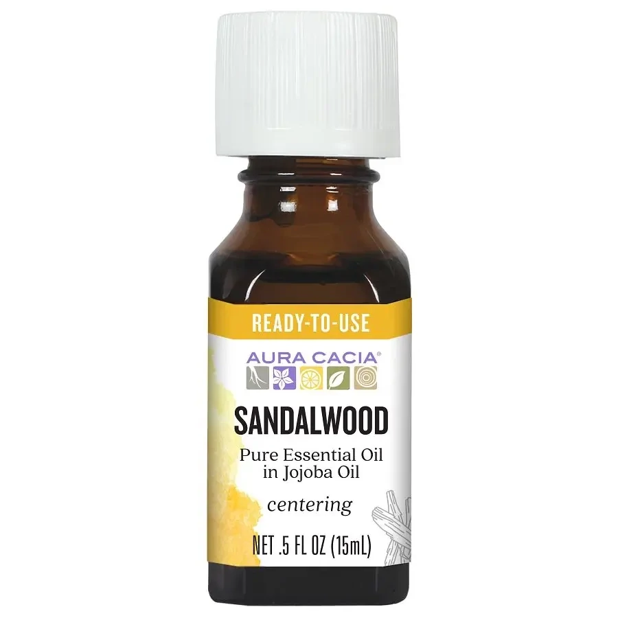 Aura Cacia Sandalwood in Jojoba Oil 0.5 oz