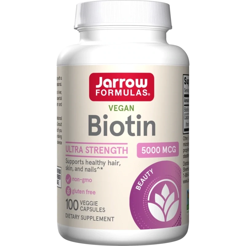 JARROW Biotin 5000 mcg. 100 Veg. Caps.