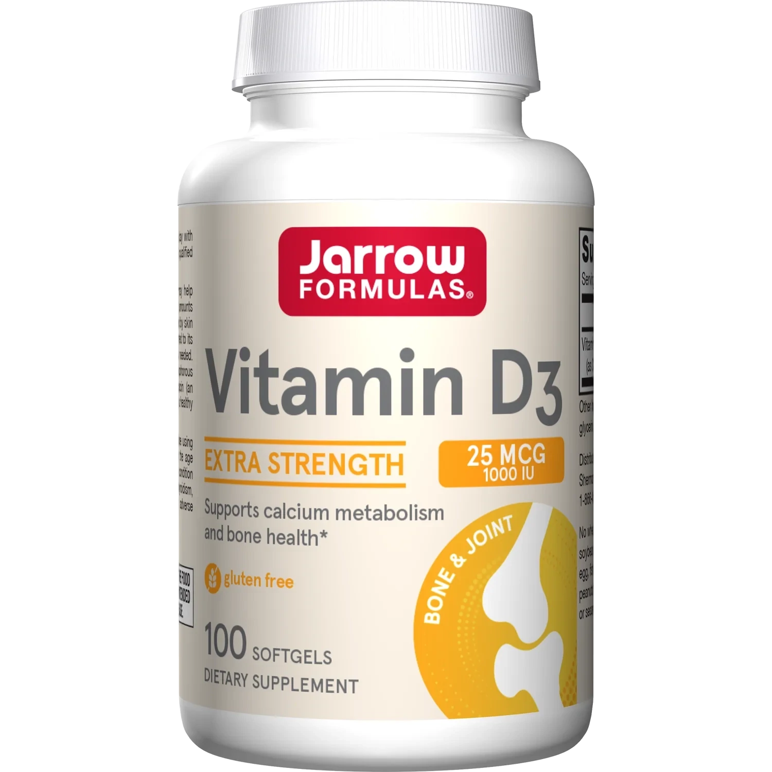 JARROW Vit. D3--25 mcg.=1000 I.U. 100 S.G.