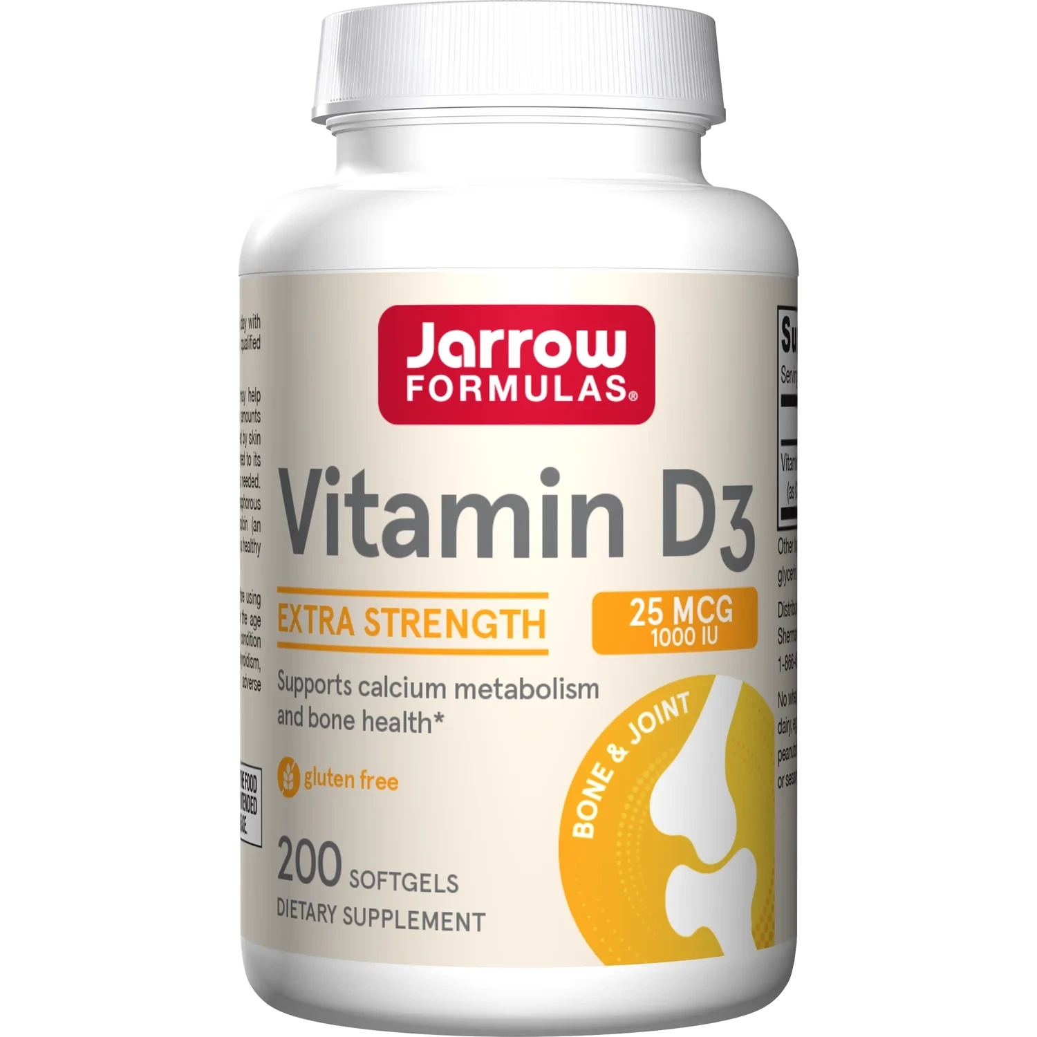 JARROW Vit. D3--1000 I.U.=25 mcg. 200 S.G.