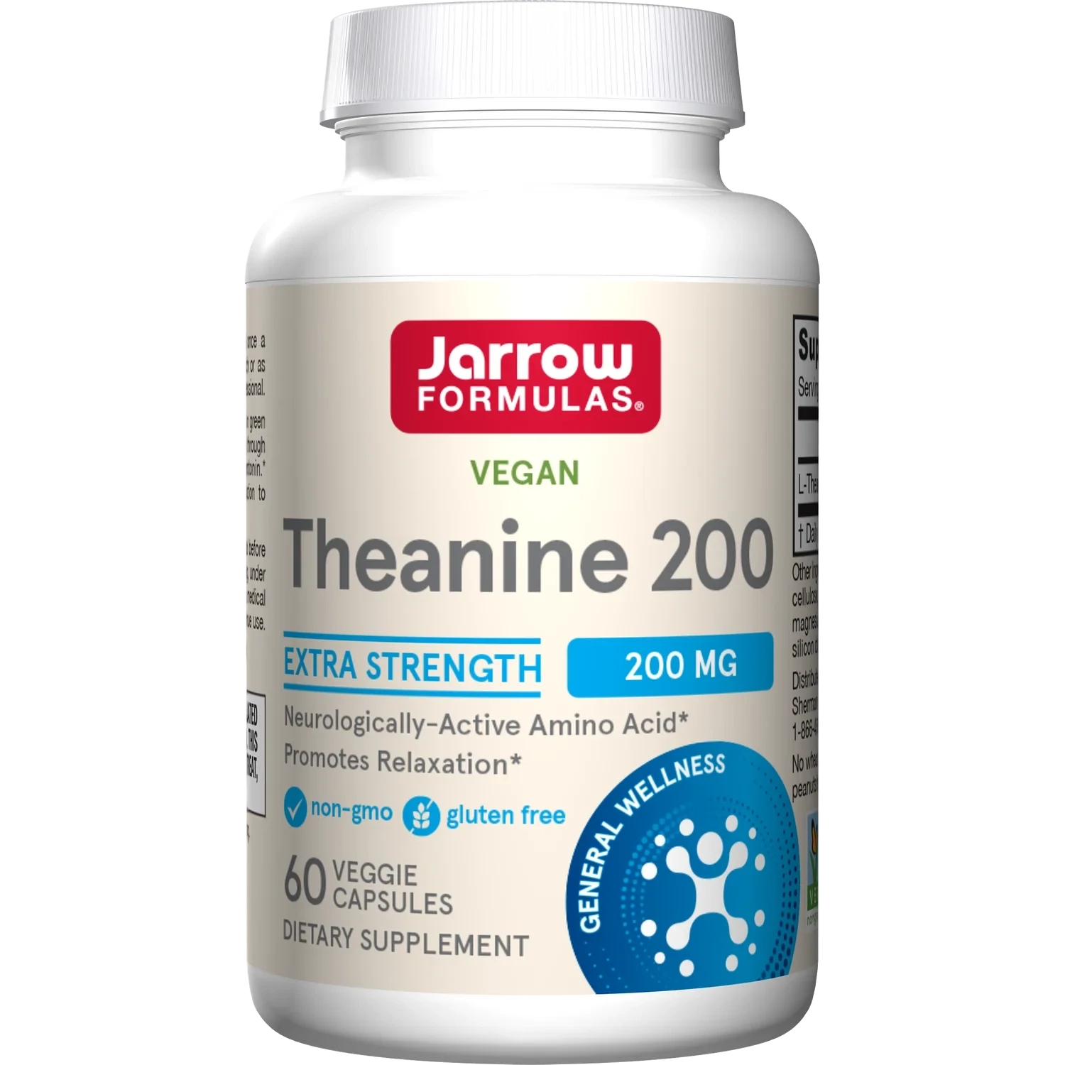 JARROW Theanine 200 mg. 60 Veg. Caps.