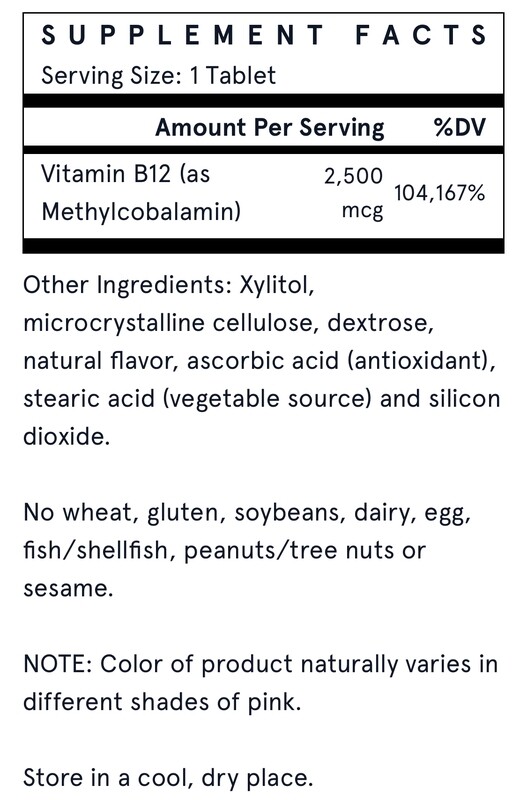 JARROW Methyl B-12  2500 mcg. 100 Lozenges