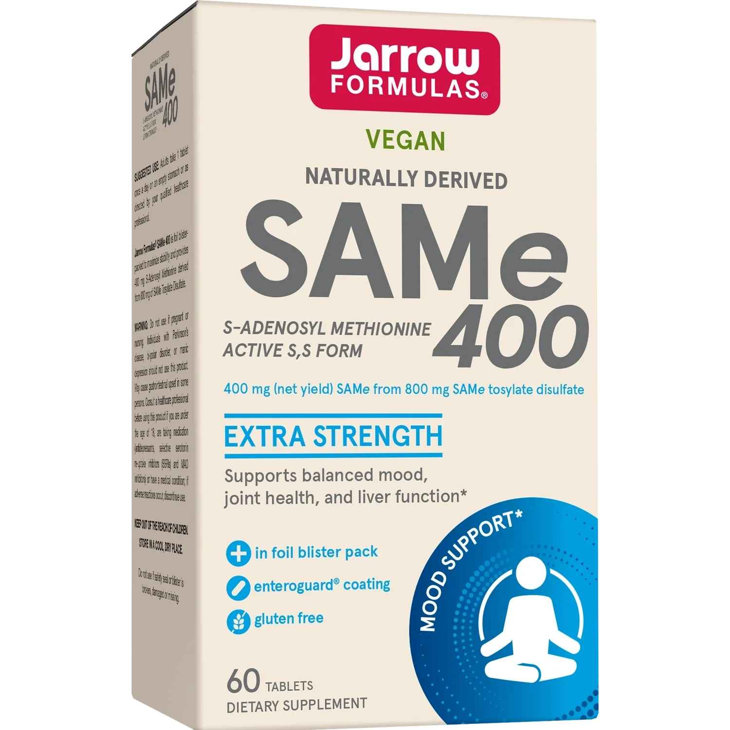 JARROW SAMe 400 mg.  60 Tabs.