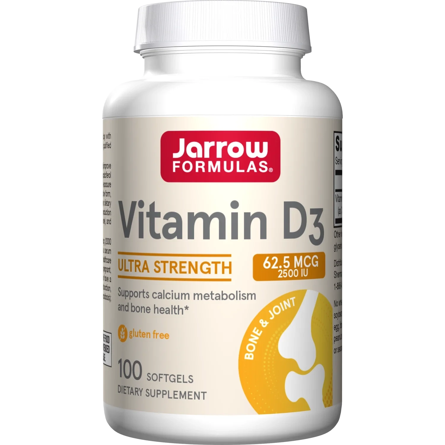 JARROW Vit. D3--2500 I.U.=62.5 mcg. 100 S.G.