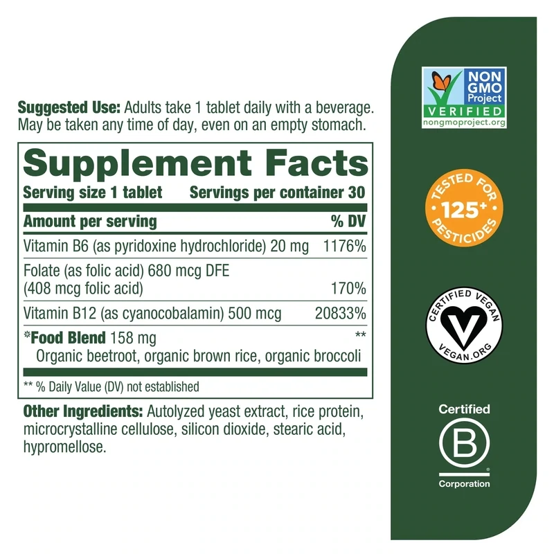 MegaFood Vegan B-12 30 Tabs