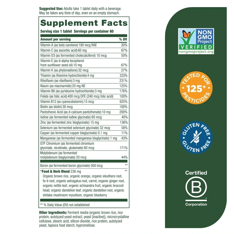 MegaFood Men's One Daily Multivitamin 60 Tabs