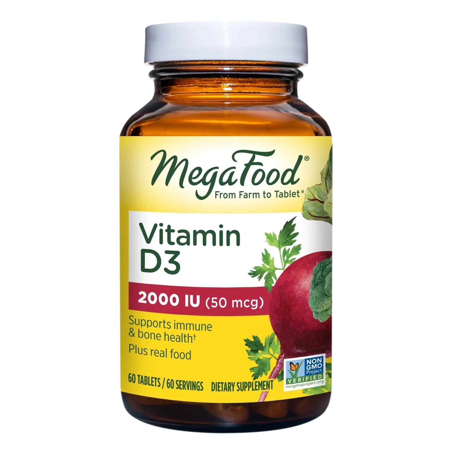 MegaFood Vitamin D3 2000 IU  60 Tabs