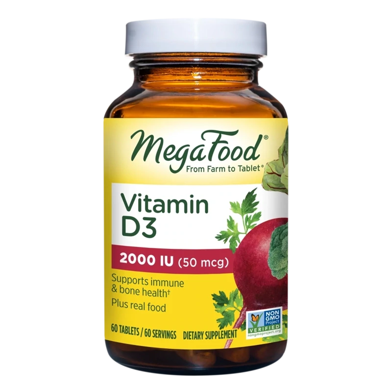 MegaFood Vitamin D3 2000 IU  60 Tabs