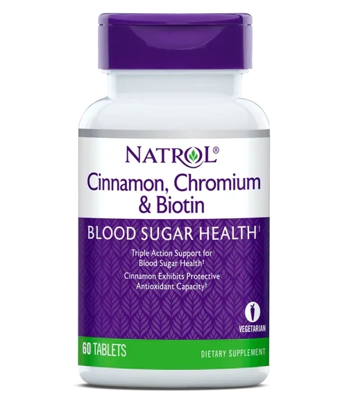 Natrol Cinnamon Chromium &amp; Biotin Blood Sugar Balance 60 tabs