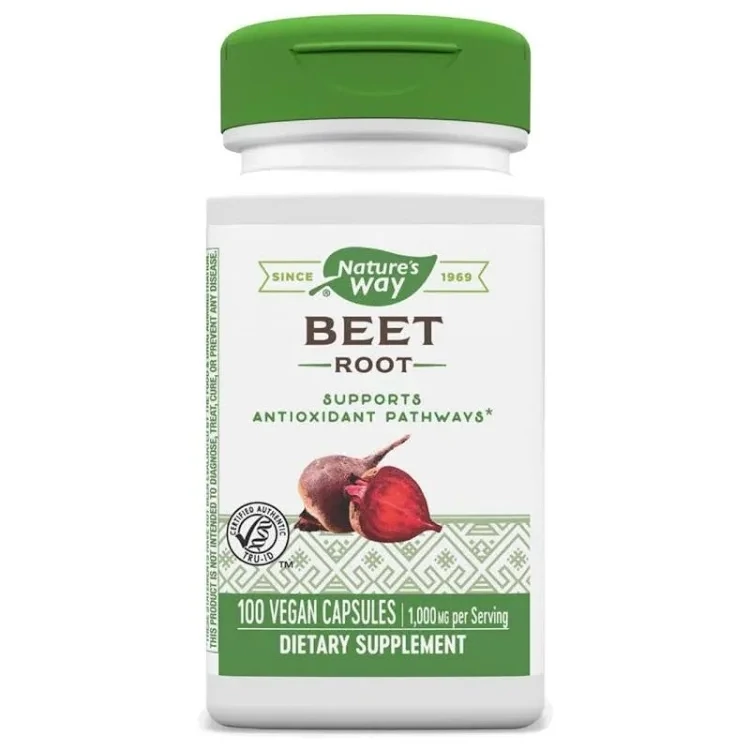 NATURE&#39;S WAY Beet Root 500 mg. 100 Veg. Caps.