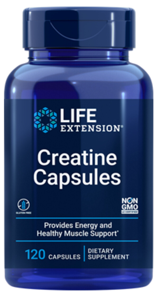 LIFE EXTENSION Creatine Capsules 120 Caps.