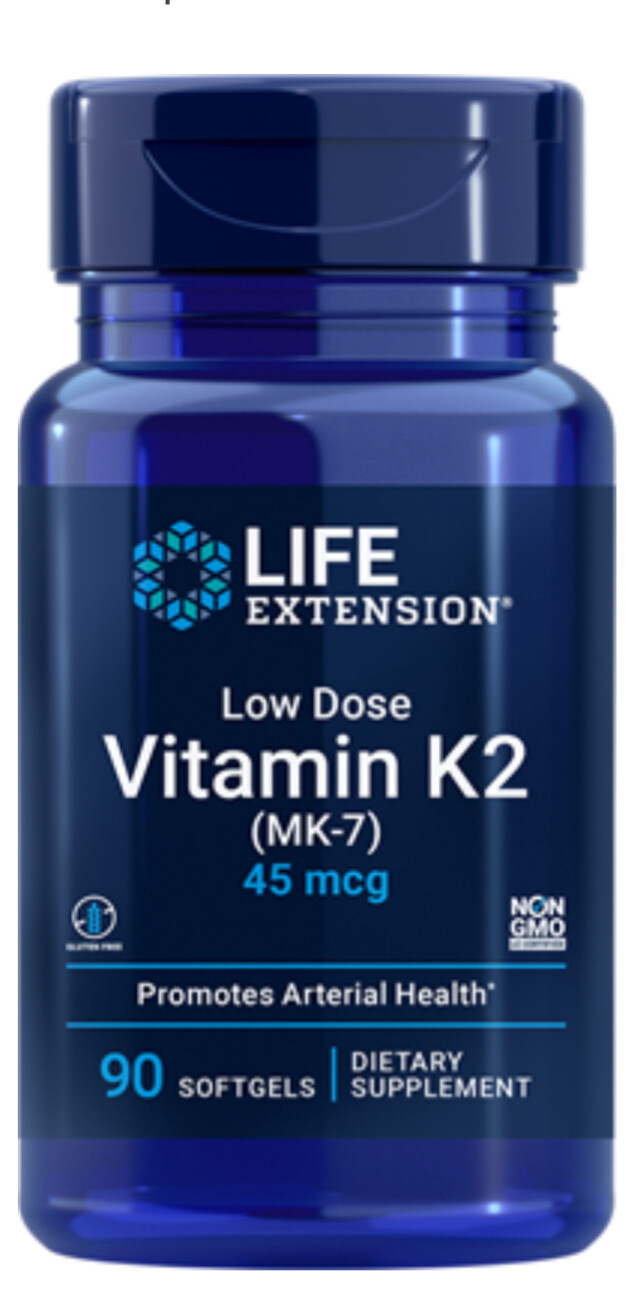 LIFE EXTENSION Low Dose Vit. K2 (MK-7) 45 mcg. 90 Softgels
