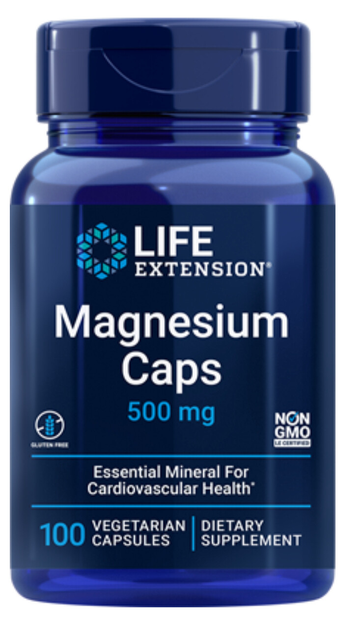 LIFE EXTENSION Magnesium Caps 500 mg. 100 Veg. Caps.