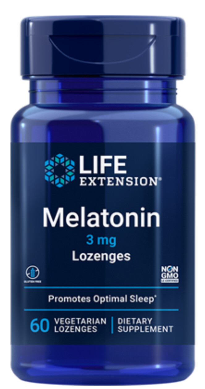 LIFE EXTENSION Melatonin 3 mg. 60 Veg. Lozenges