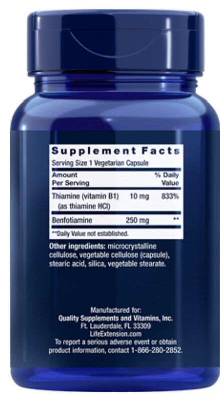 Life Extension Mega Benfotamine 120 Capsules