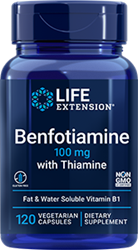 Life Extension Benfotiamine with Thiamine 100mg 120 veg caps