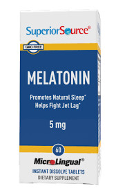 SUPERIOR SOURCE  Melatonin 5 mg. 60 Dissolvable Tabs.