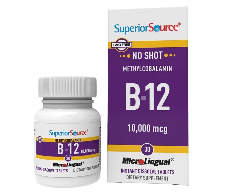 SUPERIOR SOURCE B-12 10,000 mcg. 30 MicroLingual Tabs.