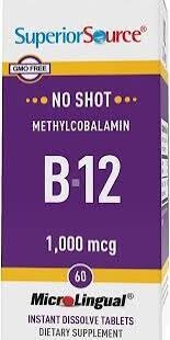 SUPERIOR SOURCE B12 1000 mcg. 60 Subling. Tabs.