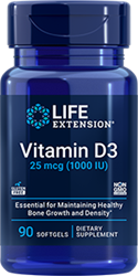 LIFE EXTENSION Vit. D3 1000 I.U. (25 mcg.) 90 Softgels