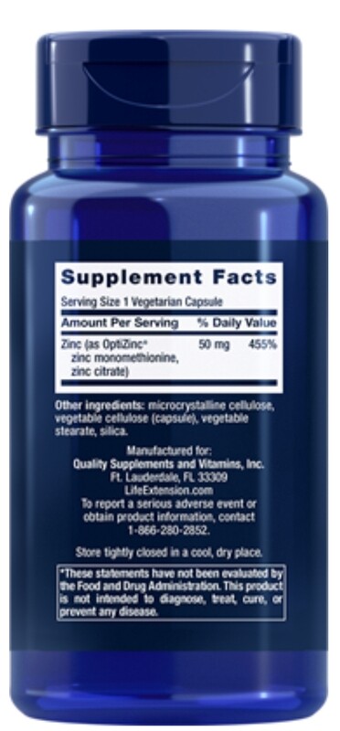 LIFE EXTENSION Zinc 50 mg. 90 Veg. Caps.