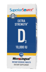 SUPERIOR SOURCE Extra Str. Vit. D3 10,000 I.U. 100 Dissolv. Tabs.