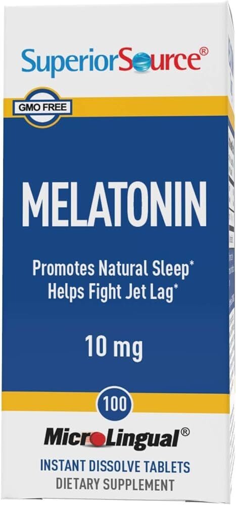 SUPERIOR SOURCE Melatonin 10 mg. 100 Dissolve Tabs.