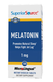 SUPERIOR SOURCE Melatonin 1 mg. 100 Sublingual Tabs.