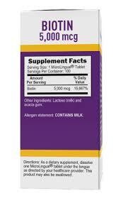 SUPERIOR SOURCE Biotin 5000 mcg. 100 MicroLingual Tabs.