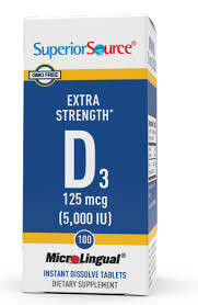 SUPERIOR SOURCE D3--5,000 I.U. 100 Subling. Tabs.