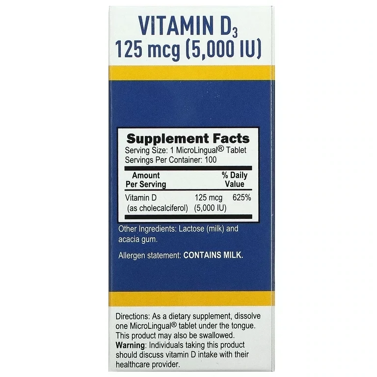 SUPERIOR SOURCE D3--5,000 I.U. 100 Subling. Tabs.
