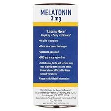 SUPERIOR SOURCE Melatonin 3 mg. 60 Dissolvable Tabs.