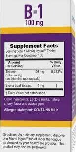 Superior Source NO SHOT B-1 100mg 100c