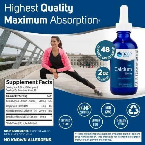 Trace Minerals Ionic Calcium 200mg