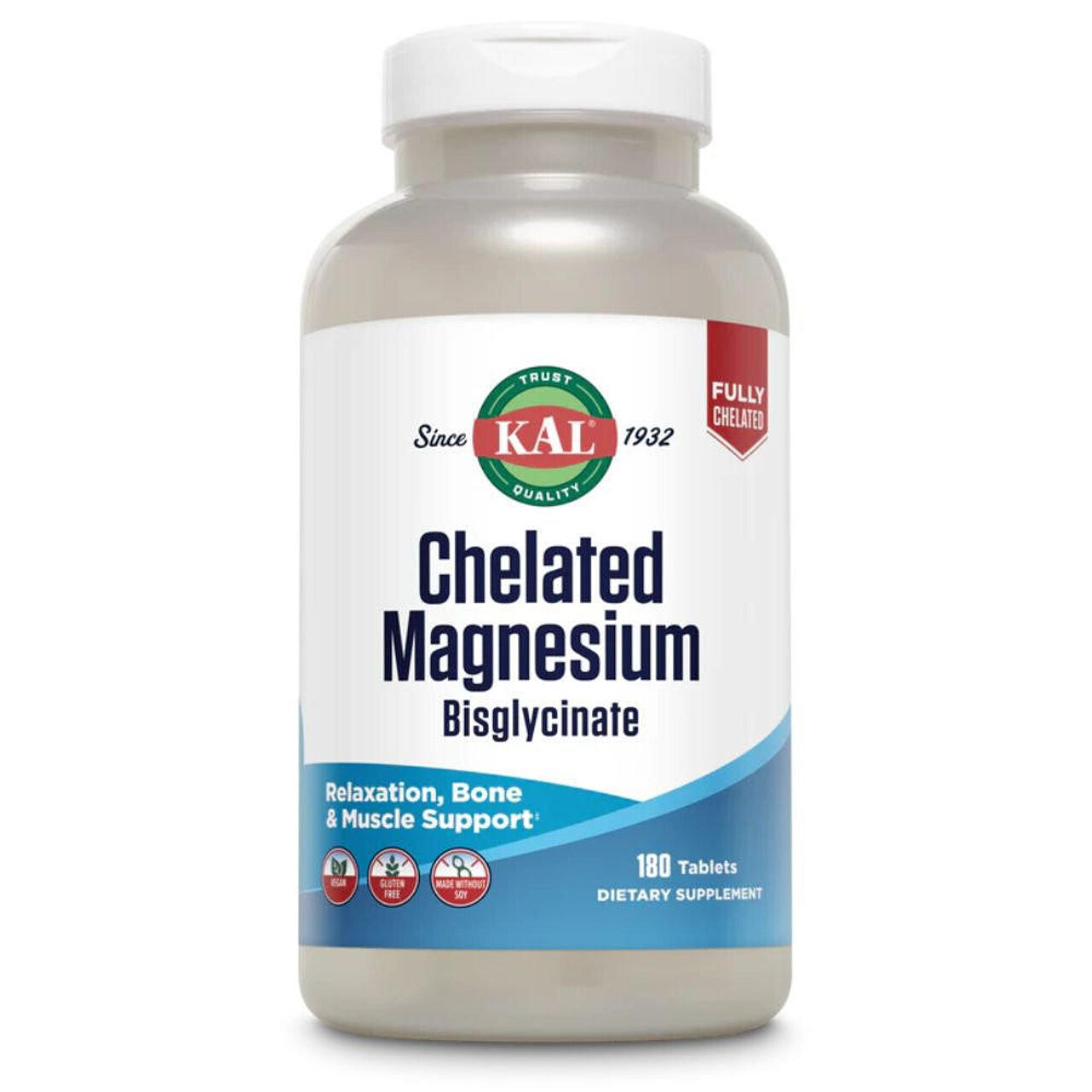 KAL  Chelated Magnesium Bisglycinate 180 Tablets