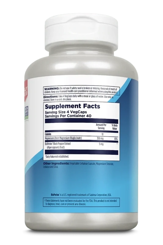 KAL Magnesium Glycinate 350--160 Veg. Tabs.